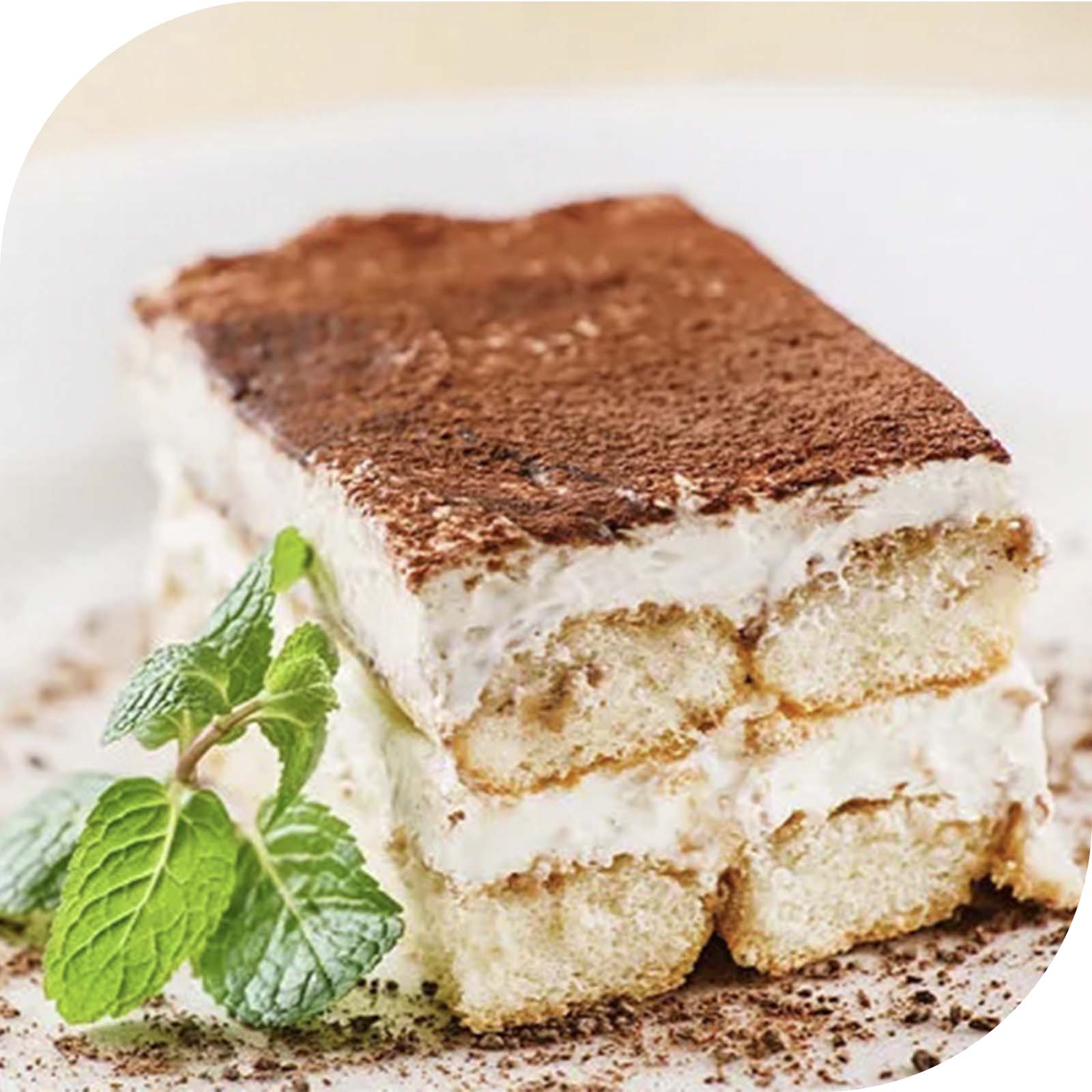 Tiramisú mejorado con extractos de plantas